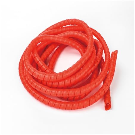UYFRD 1/5 m Wickelschlauch, 8/10/14/16/20/25 mm Draht-Organizer, Kabelschutzhülse, Schutzhülse, Spiralwicklung, Wickelschutz (rot, 18 mm x 5 m)