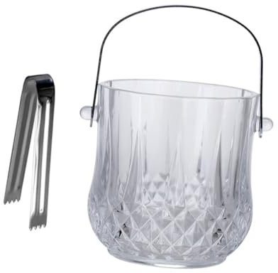 COLLBATH Portable Ice Bucket with Handle Multi-Purpose Ice Barrel for Wine and Beer Chilling Bar Use Handheld Diamond Pattern Design Random Style