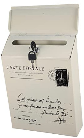 HOLIDYOYO 1 Pezzo Scatola Per Lettere Serratura Scatola Per Suggerimenti Vintage in Ferro Rustica Capacità Ampia Per Buste Giornali e Lettere