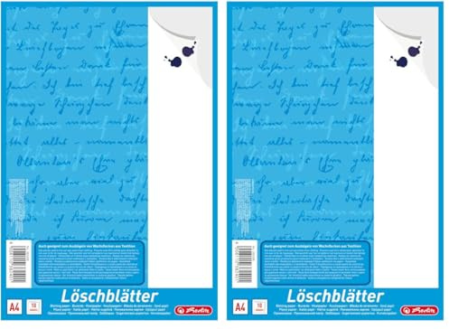 Herlitz 382408 Löschblattblock A4, 10 Blatt mehrfarbig (Packung mit 2)