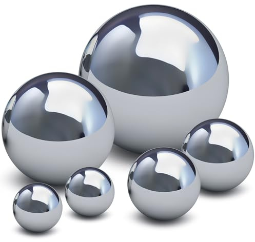 Gatuida Gazing Balls for Garden: 6pcs Garden Ornaments Outdoor Globes Mirror Polished Finish Decorative Ornaments for Outdoor Decor and Focal Point Display