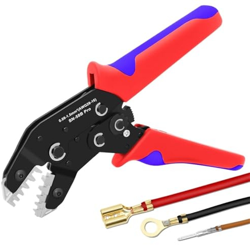 Alicates Hidráulicos, Alicates de crimpado de trinquete profesional -58B de 0,08 a 1,5 mm² for terminales JST PH/XH/VH/JWPS, crimpadora de barril abierto, cableado automotriz