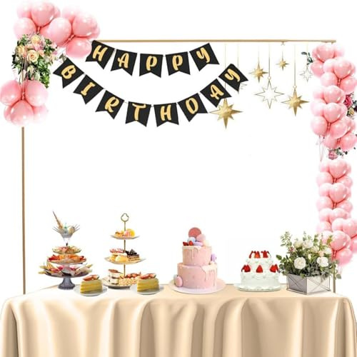 Table Rod Stand with Clamps - Adjustable Over The Table Rod with Clamps,Daily Necessities for Picnic Birthday Garland Buffet Christmas Halloween Wedding Swing Catering