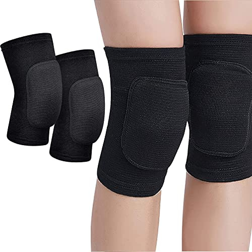 XRVRILE 1 Paar Tanz Knieschoner Weich Knieschoner aus atmungsaktivem Gewebe, Premium nti-Kollision Weiches Verdickung Schwamm Knieschoner, für Tanzen Fußball Joggen Tanz, Schwarz (L)