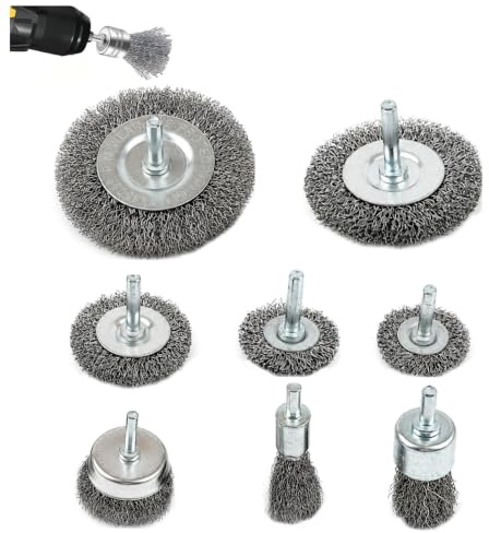 8 Pcs Cepillos De Alambre Para Taladro Con Vástago De 1/4,Cepillo Para Taladro Cepillo Metalico,Cepillos Metálicos Para Limpieza Profunda,Eliminación De óxido,Desbarbado Del Hogar