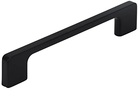 SIRO Möbelgriff Bad-Reichenhall, Modern, Druckguss schwarz matt pulverbeschichtet, 204 mm x 30 mm x 9 mm, LA 192 mm, 2027-204PB12