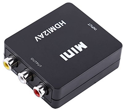 VBESTLIFE HDMI a AV Convertidor Digital a Adaptador de Audio Compuesto Adaptador de Vídeo AV/RCA/CVBS a HDMI 720p / 1080p (Negro)