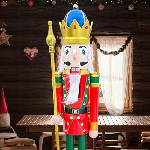 CDL 1,5 m di altezza life-size Chrisctams Nutcracker Large/gigante rosso natalizio in legno schiaccianoci soldato ornamento natale schiaccianoci Re BK18