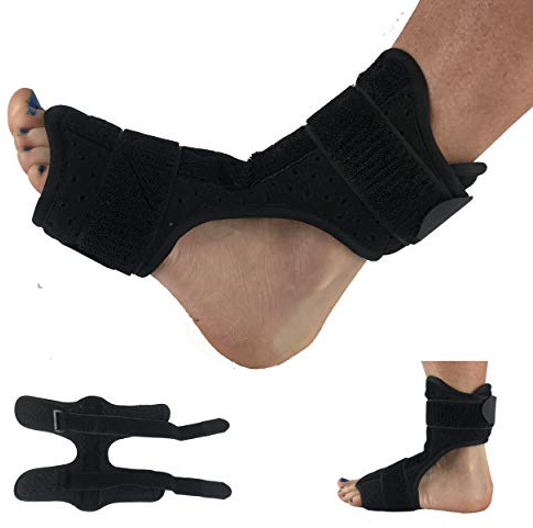 gr8ful® Night Splint Foot Brace for Plantar Fasciitis | Heel Pain, Burtis, Achilles Tendonitis, Heel Spur | Adjustable Foot Drop Support Dorsal Orthotic Ankle Strap | Men or Women | One Size | Black