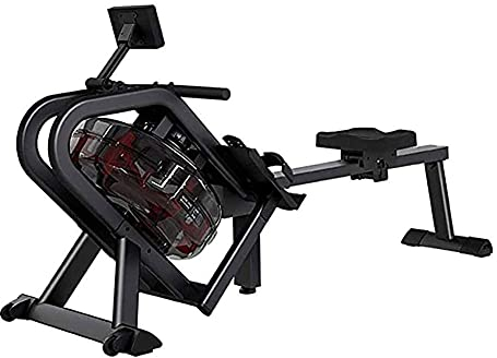 SMSOM Rudermaschine für Heimgebrauch, Wasserbeständigkeit Holz Ruderer mit 18L Wassertank, Indoor Fitness Training Sportgeräte