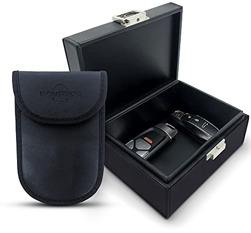Ironstripe Faraday Box for Car Keys - Double-Layer Signal Blocking Keyless Car Key Signal Blocker Box with RFID Key Pouch - Durable Signal Blocking Box for Car Keys