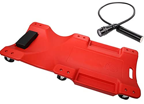 ARCH 40-Zoll-professionelle Walzmechaniker Rollbrett Werkstatt, Garagenbrett Unter Autos Garagenwerkzeug, Auffahrrampe Pkw Mit Artierbaren Griff, Flexibler Universalläufer (Color : Red)