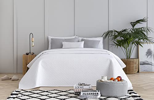 Todocama Feine Steppdecke mit Rautenmuster, für Frühling, Sommer, Herbst und Winter, 100% extra weiche Mikrofaser, Mehrzweck-Bettbezug