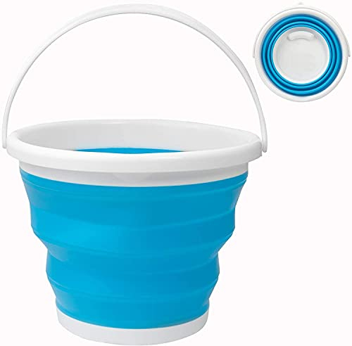 HOUSON Secchio di plastica pieghevole da 3 l, secchio pieghevole per lavabo, secchio in silicone per la pulizia, campeggio, pesca, cucina