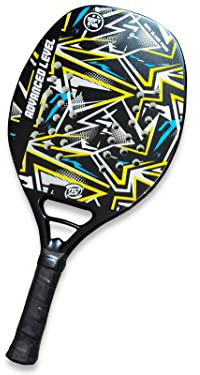 Teorema Giocattoli 52051 - Racchetta da Beach Tennis, 100% Fibra di Vetro, Spessore 2cm, Lunghezza 23cm e Peso 330gr, con Borsa di Copertura, Nero, Azzurro, Giallo, Bianco, Unisex