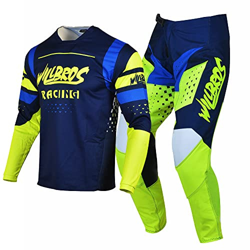 Willbros Motocross Jersey Pants Combo Mens Dirt Bike MX Gear Set Women Offroad Riding Adult Racewear