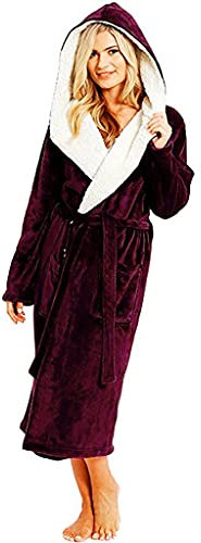 Unisex Bademantel Lang mit Kapuze Kapuzenhandtuch Poncho Für Erwachsene Bademantel Damen Lang Kapuze Frottee Velours Fleece Morgenmantel Lang