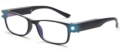 OKH Lesebrille mit Licht, Anti-Blaulicht-Linse, USB-wiederaufladbare, helle LED-Lesegeräte für Männer und Frauen