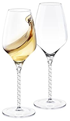Wilmax - Juego de 2 copas de vino blanco y vino tinto, 600 ml, aptas para lavavajillas, modernas, resistentes al deslustre
