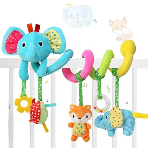 Ballery Giocattoli per Passeggino, Giocattolo a Spirale Passeggino per Neonati 3 6 9 Mesi, Giocattolo della Peluche da Appendere per Carrozzina