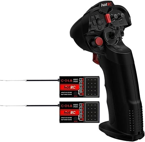 aneegfpv HOTRC DS-4A 2.4G RC Funksender Einhand mit 4CH Empfänger für RC Car Boat Drone Airplane (DS-4A 2 Empfänger)
