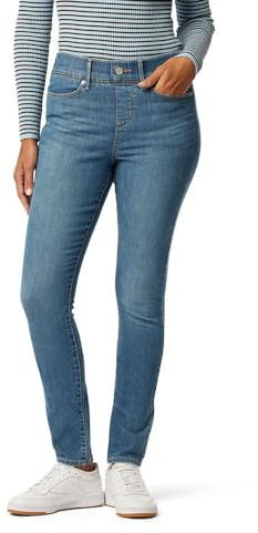 Levi Strauss Signature Gold Women's Totally Shaping Ultimate Pull-on Skinny Jeans Mid-Rise Stretch Denim (Also Available in Plus), Mid Easy, 14 Medium