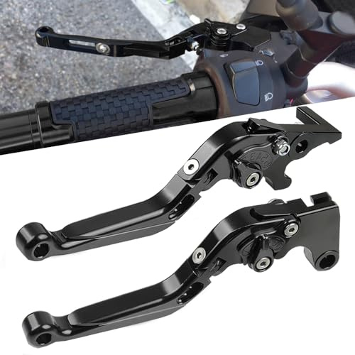 Z750 Moto CNC Palanca de Manetas Embrague de Freno Regulables para Z750 Z 750 2007-2013 Z800 Z 800 E 2013-2017(Negro)