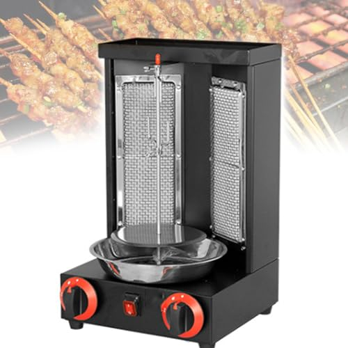 ZXSYYDS Parrilla De Horno Asador Vertical a Gas,Máquina para Hornear Asador Giratorio, Horno Asador Giratorio De 360 °, Adecuado para Reuniones Familiares Y Reuniones De Amigos,Black-A