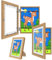 NIHESIM 2 Pack A4 Kids Picture Frame Artwork Display for Wall, Children Drawings Art Storage Box, Painting Certificate Holder, Changeable Magnetic Front Open, Free Stand, Vertical & Horizontal