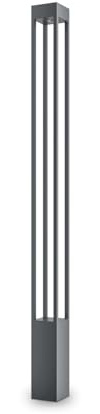 Licht-Erlebnisse LED Außenleuchte Grau IP65 150 cm hoch eckig 3000 K warmweiß 1100 lm Modern Wegeleuchte Outdoor Lampe Stehleuchte außen Garten