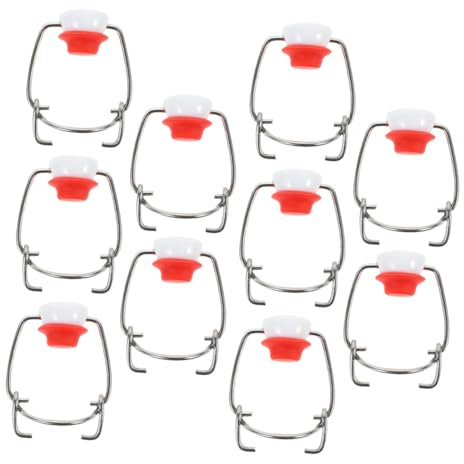 Ciieeo 10pcs Swing Top Bottle Caps with Silicone Gaskets: Leakproof Replacement Lids for Beer, Vinegar, Oil, Syrup Glass Bottles Airtight Closures for Home Brewing