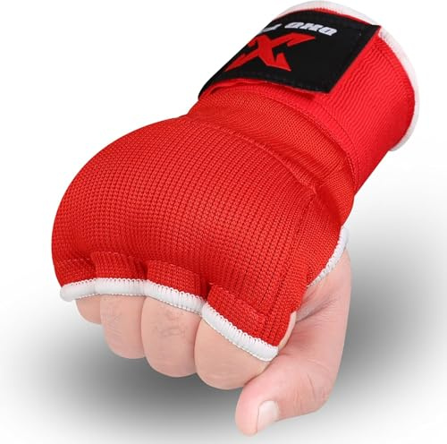 DXD FIT Sottoguanti Gel Fasce Boxe Interni Bende, 75cm Elastico Lunghe Polsiere, Pugno Imbottita Protezione Bendaggi Guanti, Allenamento Kickboxing Arti Marziali Punzonatura