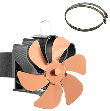 Rudiaoa Fireplace Fan, Wood Burning Stove Fireplaces Quiet Maintenance Disperses Warm Air Through House Small for Ideal for Your Home