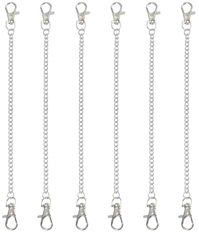 PATIKIL Cadenas Colgantes Con Cierre De Langosta, 6 Pcs Soporte Para Plantas Para Comederos De Aves Macetas Faroles Campanas De Viento Pizarras Y Decoraciones, Plata