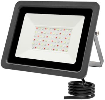 Faretto LED da Esterno, Proiettore LED RGB 50W 100W App Smart Flood Light Illuminazione Esterna IP68 Riflettore LED RGB Impermeabile per Giardino Garage Parco Stadi(Black Shell,50W)