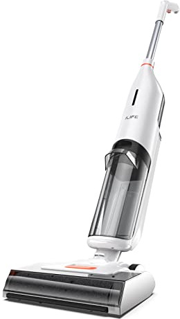 ILIFE W90 - Aspiradora inalámbrica inteligente W90 para pelo de mascotas - Multisuperficie, combo autolimpiante ligero todo en uno (blanco)