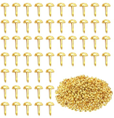 SYEYCW 300 Piezas Metal Brad, Encuadernadores Redondos, 8 x 16mm Scrapbooking Mini Brads, Scrapbooking Fasteners, Sujetadores de Papel, Clip de Cabeza, para Decoración Arte DIY Proyectos
