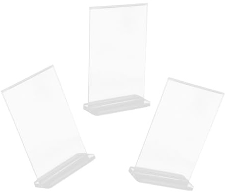 HONMEET 3stücke Klarer Acryl Tischaufsteller Doppelseitig Transparenter Schilderhalter Mit Qr-code-ständer Stabile Werbeaufsteller Für Büro Restaurant Hochzeit Und Veranstaltungsdisplay