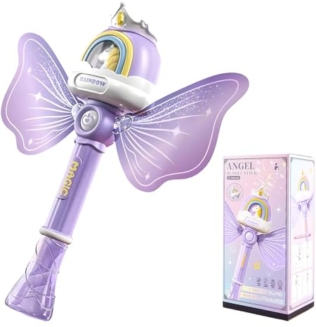Fancysky Licorne Machine Bulles Baguette Magique de Fée,Avec Liquide à Bulles,Jouet Pistolet à Bulles avec Lumières,Jouet Bubble Gun,pour les Fêtes d'Été pour Filles,les Mariages,les Cadeaux (Licorne)