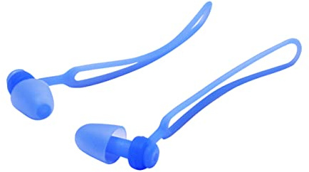 CONGARTENO Tapones Oídos Impermeables de Silicona con Cordón, Ergonómicos y Subacuáticos, un Par Azul para Hombre, Mujer y Niño, Uso en Natación y Deportes Acuáticos