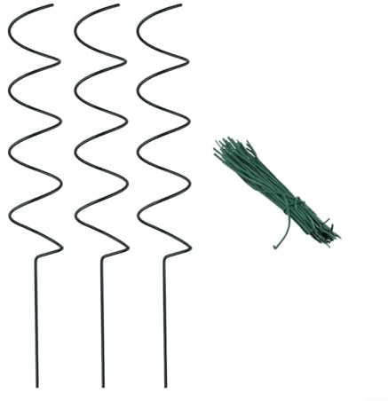 Gdfnmogo Spiral-Pflanzstäbe für Tomatenkletterstütze, 43 cm, Eisen-Gartenstecker für Gemüse, Gurken, Bohnen, Blumen, wetterfeste Spiralpflanzenstütze (A)