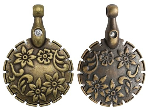 2-Pack Bronze Metal Yarn Cutter Pendants - Portable, Round Thread Cutter for Sewing, Knitting, Crochet & Crafting | Safe, Efficient DIY Cutting Tool with Spring-Action Design