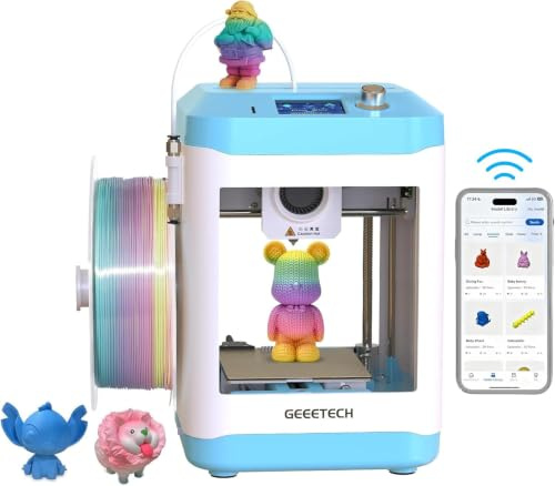 Impresora 3D GIANTARM GEEETECH M1S con Wi-Fi, Control Inteligente y Pantalla a Color. Miniimpresora 3D para Principiantes, extrusor de accionamiento Directo y Velocidad de impresión 250 mm/s más.