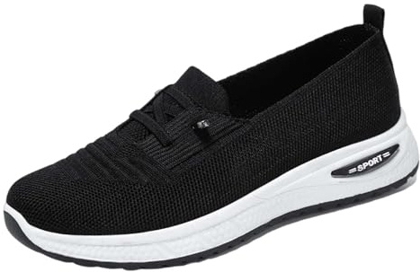 Ballerina fisknät - båtskor dam sneaker fritid sko dra på skor genombrutna espadriller vandringssko andningsbar sko låga skor tjock sula ballerina utomhusskor, svart, 43 EU