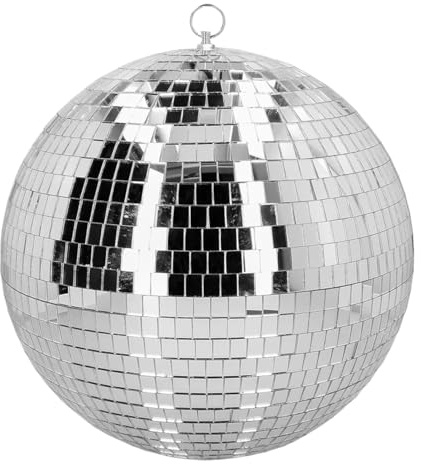 Discokugel XXL, mit Aufhänger, Silber (40 cm)