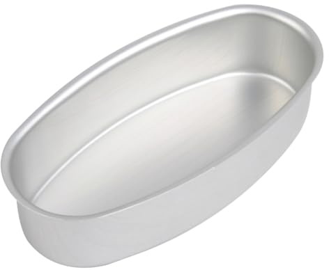 SHINEOFI Teglia da Forno a Forma Ellittica 2 Pezzi Argento in Alluminio Resistente Alte Temperature per Pane e Dolci, Stampo per Uso Domestico e Professionale in Cucina