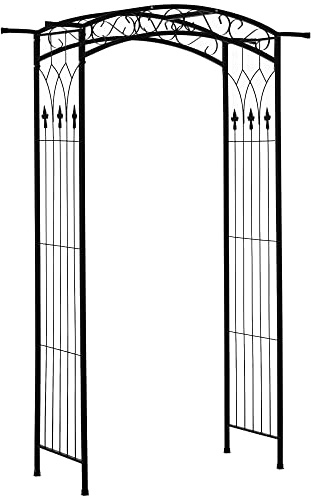 Outsunny Metal Garden Arch with 20mm Thickened Tubes, Rust-Resistant Garden Arbour, for Climbing Plants and Outdoor Decoration as Garden Archway or Trellis, 130L x 211H cm