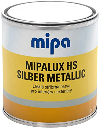 MIPA Mipalux HS Alkydharzlack Silber Metallic für Innen & Außen, 375 ml