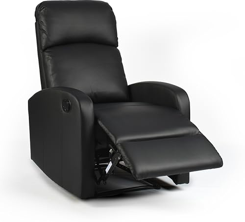 EVRE Recliner Armchair with Adjustable Leg Rest and Reclining Functions Leather - Black Arm Chairs For Living room, reclining and comfy chair