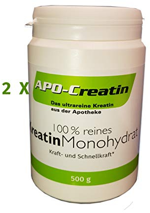 APO Creatin Pulver 2 X 500 g hochdosiert reines Kreatin Monohydrat Creapure